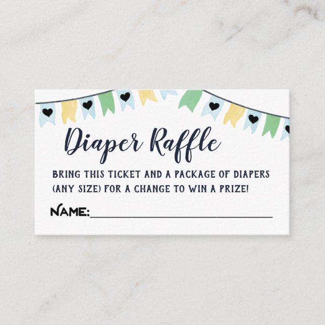 Winter Forest Diaper Raffle Tickets Enclosure Card (Front)
