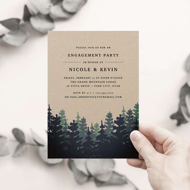 Winter Forest Engagement Party Invitation (Creator Uploaded)