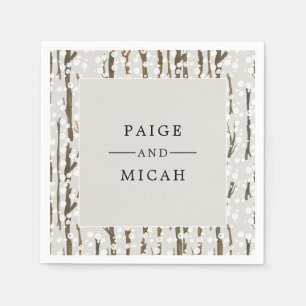 Winter Forest Engagement Party Napkin