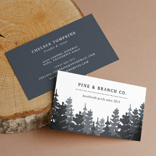 Winter Forest   Evergreen Tree Logo Business Card
