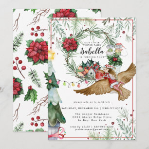 Winter Forest Fairy Birthday Invitation