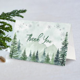 Winter Forest Gender Neutral Baby Shower Thank You Card