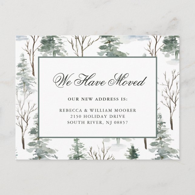 Winter Forest | Holiday Moving Announcement (Front)
