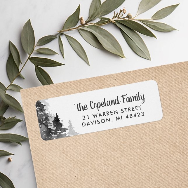 Winter Forest Holiday Return Address Labels (Creator Uploaded)