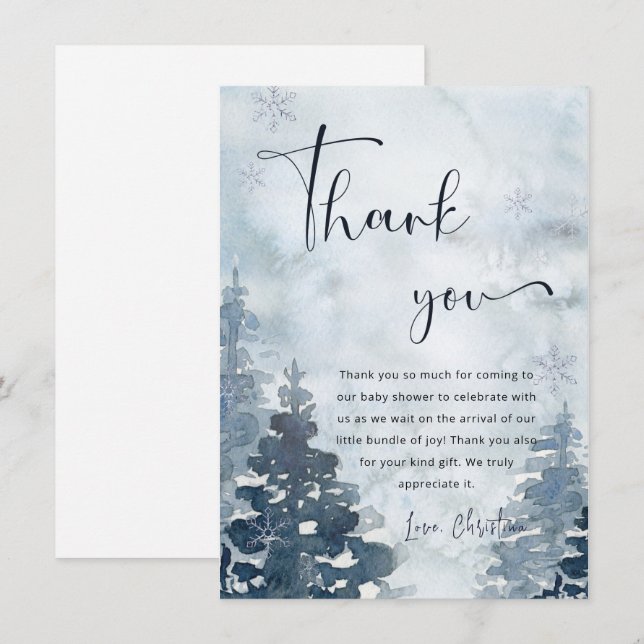 Winter forest It's cold outside thank you card (Front/Back)