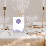 Winter Forest Lavender Watercolor Scenic Editable Table Number<br><div class="desc">Winter wedding table number card with scenic watercolor design in shades of lavender and grey. The snow scene features a romantic mountain forest landscape with pine trees. The table number is editable and displayed on both sides. If you would like matching products,  please browse my Winter Forest collection.</div>