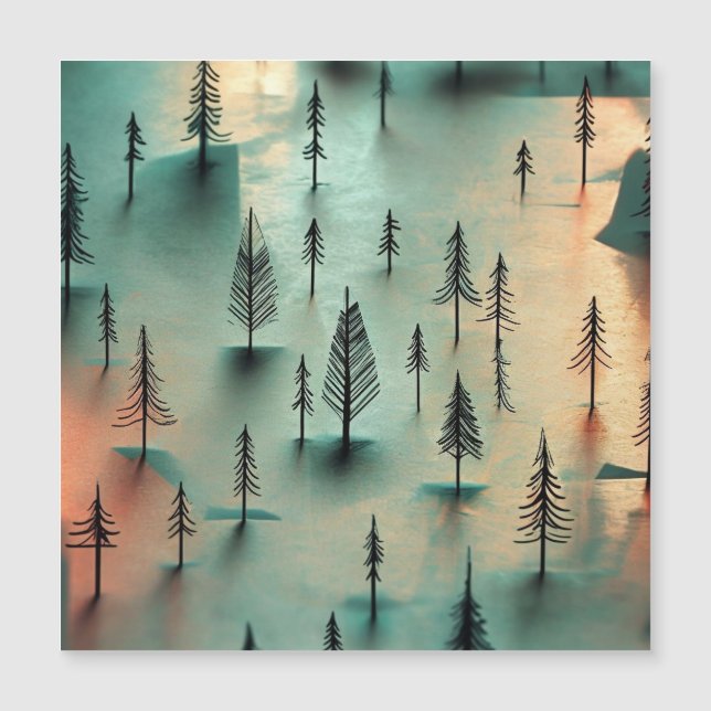 Winter forest magnetic invitation (Front)