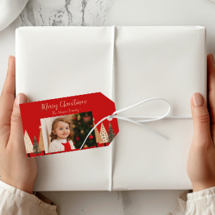 Winter Forest Neutral Landscape Photo Christmas Gift Tags