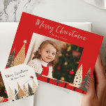 Winter Forest Neutral Landscape Photo Christmas Holiday Card<br><div class="desc">This landscape photo Christmas card features a festive evergreen winter design on a bright background. Easily customise these cards using the personalisation feature.</div>