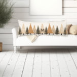 Winter Forest Neutral Monogram Body Cushion<br><div class="desc">This neutral monogram pillow features a festive evergreen winter design on a simple background. Easily customise using the personalisation feature.</div>