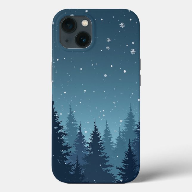 Winter Forest Night iPhone Case (Back)