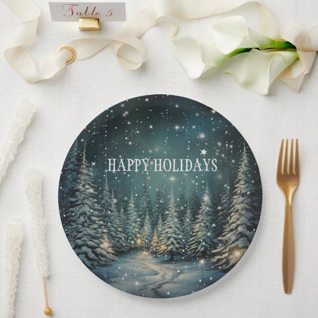 Winter Forest  Paper Plate (Wedding)