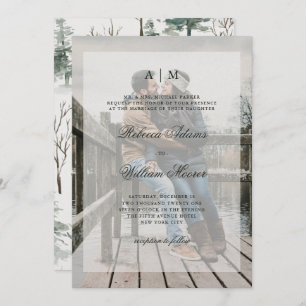 Winter Forest Photo Invitation with Overlay