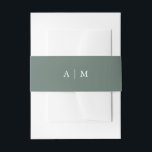 Winter Forest | Pine Green Monogram Wedding Invitation Belly Band<br><div class="desc">These holiday wedding belly bands are designed to coordinate perfectly with our "Winter Forest" wedding collection. The background is a rich pine green,  with your monograms in white.</div>