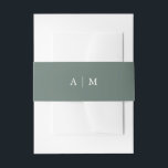 Winter Forest | Pine Green Monogram Wedding Invitation Belly Band<br><div class="desc">These holiday wedding belly bands are designed to coordinate perfectly with our "Winter Forest" wedding collection. The background is a rich pine green,  with your monograms in white.</div>