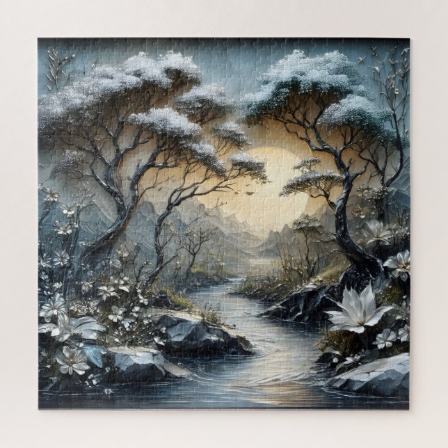 Winter Forest River Jigsaw Puzzle (Vertical)