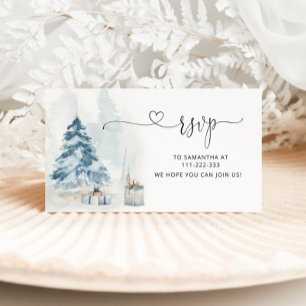 Winter forest RSVP enclosure card