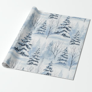 Winter Forest Serenity – Snow-Covered Woodland Wrapping Paper