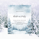 Winter forest snow Christmas Party Invitation<br><div class="desc">Watercolored winter forest with snow as background. Christmas Party written with modern and trendy large hand lettered style script. Personalise and add your party information. 

1 sheet = 1 invitation printed edge to edge.</div>