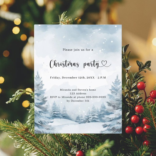 Winter forest snow Christmas Party Invitation (Creator Uploaded)