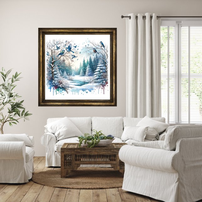 Winter Forest Snow  Landscape  Poster (Winter Forest Snow Landscape Poster 1)