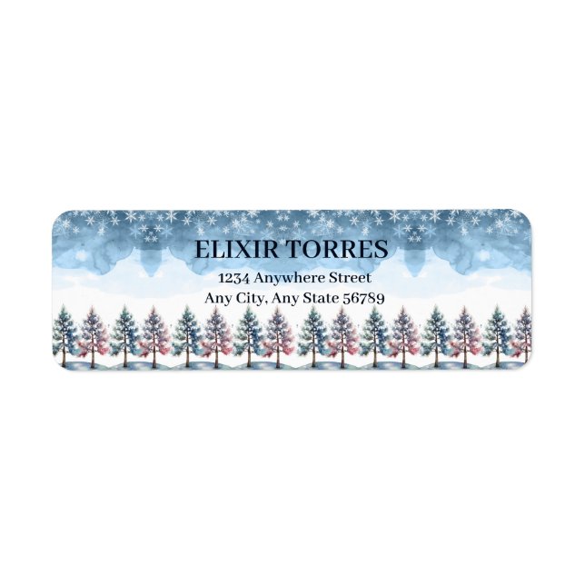 Winter Forest Snowflakes & Pine Trees Baby Shower (Front)