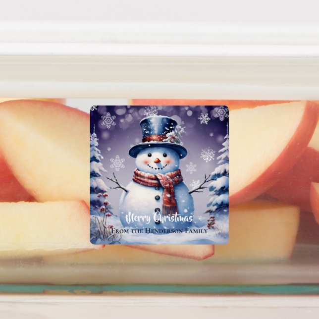 Winter Forest Snowman Christmas Baking | Purple (Affixed)