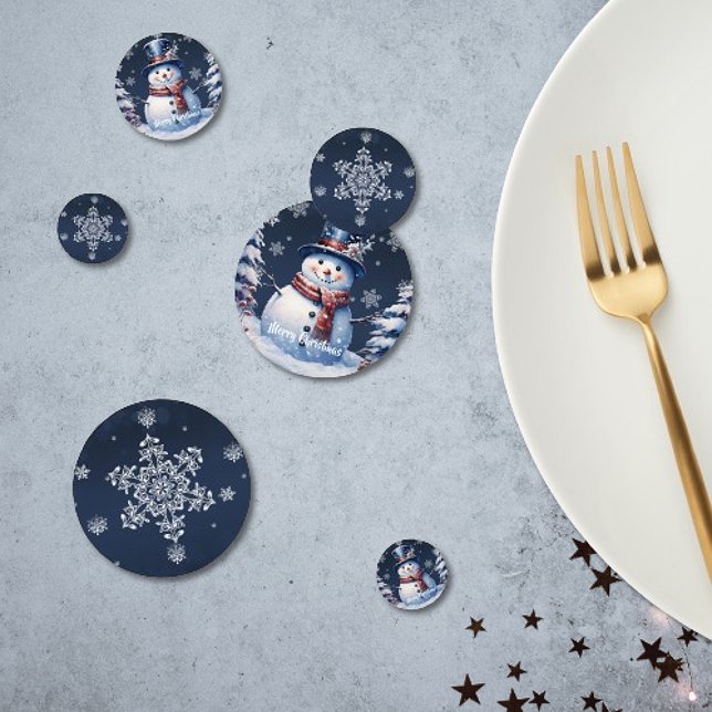 Winter Forest Snowman Christmas Confetti (Winter Forest Snowman Christmas Table Confetti)