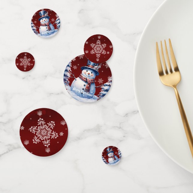 Winter Forest Snowman Christmas | Red Confetti (Group)