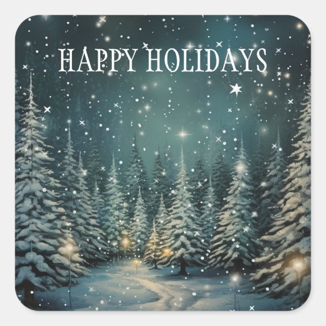 Winter Forest  Square Sticker (Front)