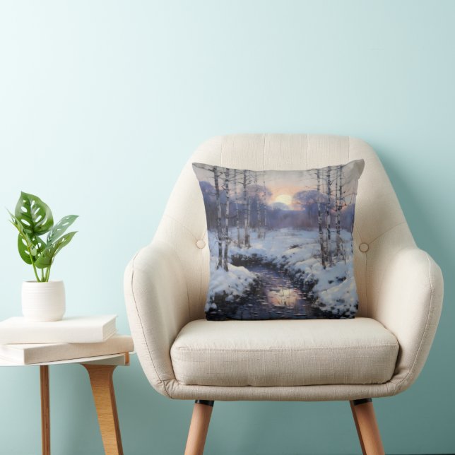 Winter Forest Sunset Cushion (Chair)
