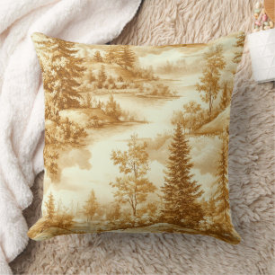 Winter Forest Toile de Jouy Pattern (12) Cushion