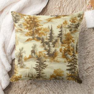 Winter Forest Toile de Jouy Pattern (13) Cushion