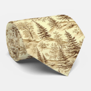 Winter Forest Toile de Jouy Pattern (2) Tie