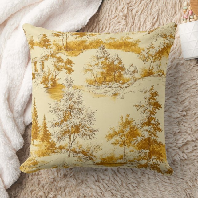 Winter Forest Toile de Jouy Pattern (3) Cushion (Blanket)