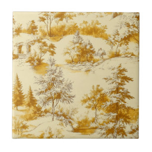 Winter Forest Toile de Jouy Pattern (3) Tile