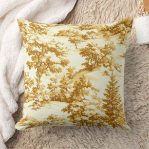 Winter Forest Toile de Jouy Pattern (5) Cushion