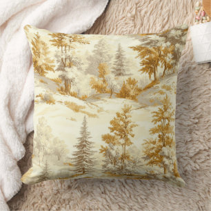 Winter Forest Toile de Jouy Pattern (6) Cushion