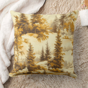 Winter Forest Toile de Jouy Pattern (9) Cushion