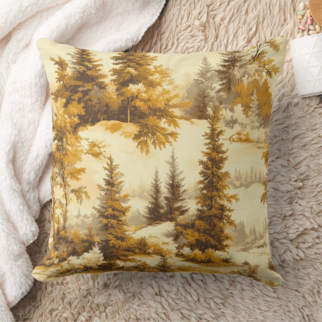 Winter Forest Toile de Jouy Pattern (9) Cushion (Blanket)