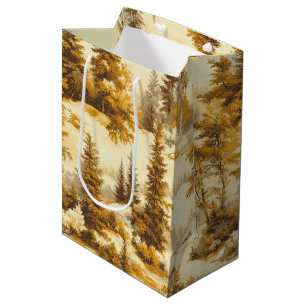 Winter Forest Toile de Jouy Pattern (9) Medium Gift Bag