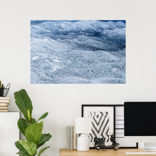 Winter forest under deep snow poster