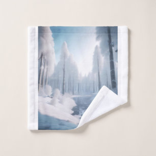 winter forest wash cloth