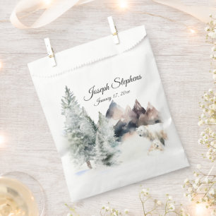 Winter Forest Watercolor Favor Bags