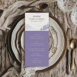 Winter Forest Watercolor Lavender Wedding Menu<br><div class="desc">Winter wedding menu with scenic watercolor design in shades of lavender and grey. The snow scene features a romantic mountain forest landscape with pine trees, drifts and a light snow flurry. The courses and menu items are fully editable. If you would like matching products, please browse my Winter Forest collection....</div>