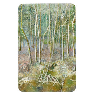 winter forest Watercolor Magnet
