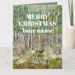 winter forest  Watercolor painting Card