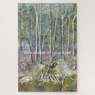 winter forest  Watercolor painting Jigsaw Puzzle