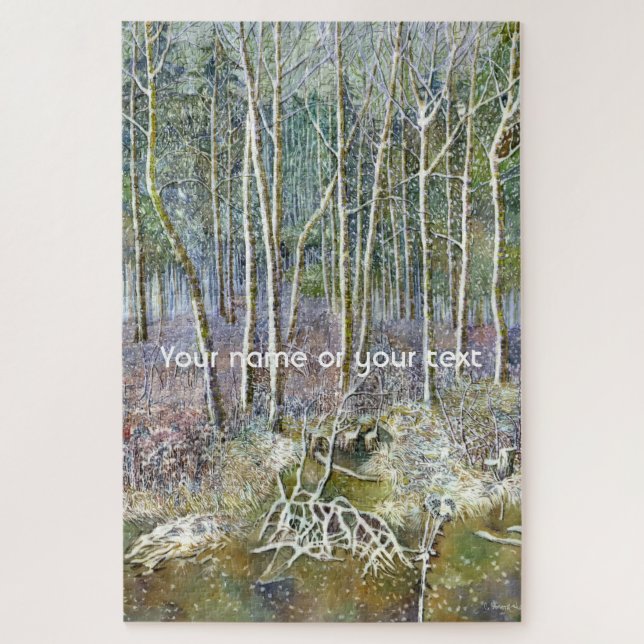 winter forest  Watercolor painting Jigsaw Puzzle (Vertical)