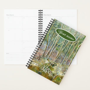 winter forest Watercolor painting Planner